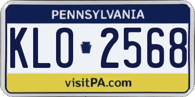 PA license plate KLO2568