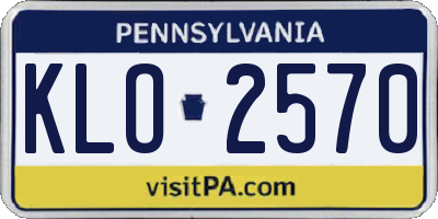 PA license plate KLO2570