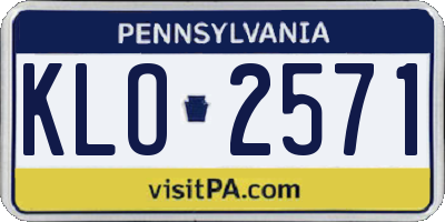 PA license plate KLO2571