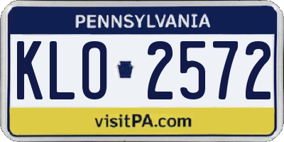 PA license plate KLO2572