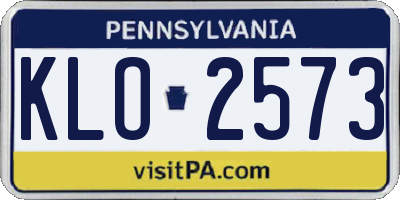 PA license plate KLO2573