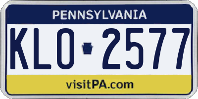 PA license plate KLO2577