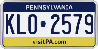 PA license plate KLO2579