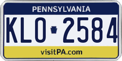 PA license plate KLO2584