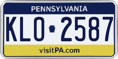 PA license plate KLO2587