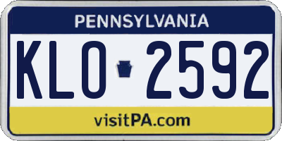 PA license plate KLO2592