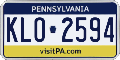 PA license plate KLO2594