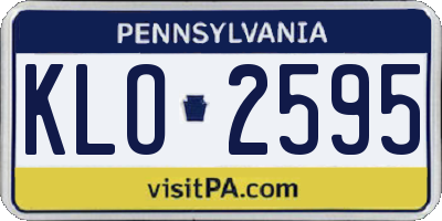 PA license plate KLO2595