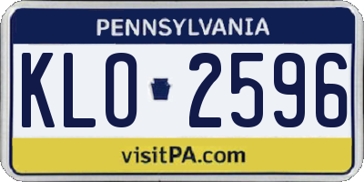 PA license plate KLO2596