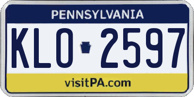 PA license plate KLO2597