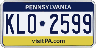 PA license plate KLO2599