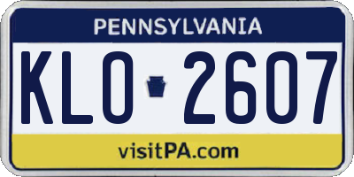 PA license plate KLO2607