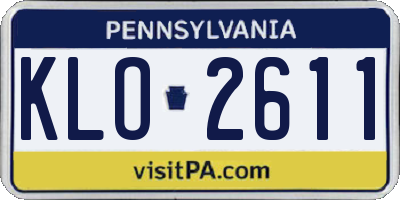 PA license plate KLO2611