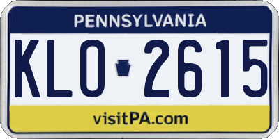 PA license plate KLO2615