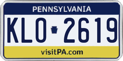 PA license plate KLO2619