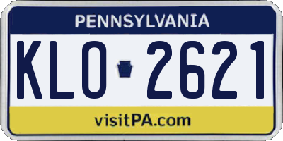 PA license plate KLO2621