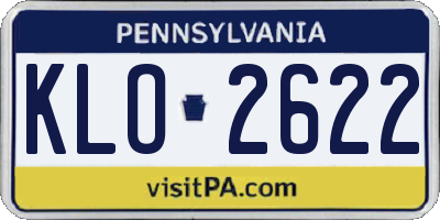 PA license plate KLO2622