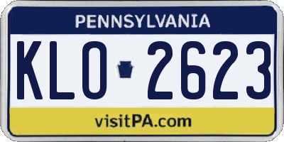 PA license plate KLO2623