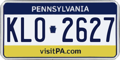 PA license plate KLO2627