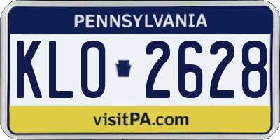 PA license plate KLO2628