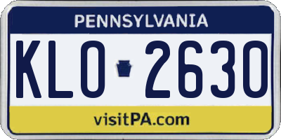 PA license plate KLO2630