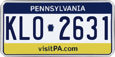 PA license plate KLO2631