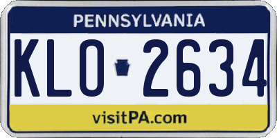 PA license plate KLO2634