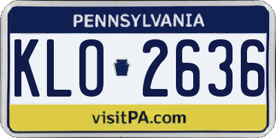 PA license plate KLO2636