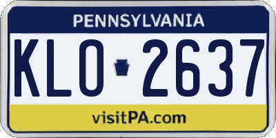 PA license plate KLO2637