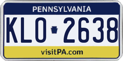 PA license plate KLO2638