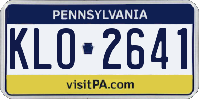 PA license plate KLO2641
