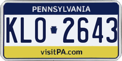 PA license plate KLO2643