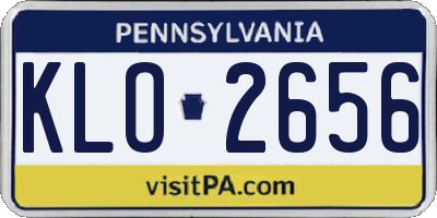 PA license plate KLO2656
