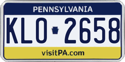 PA license plate KLO2658