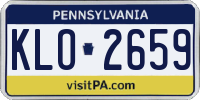 PA license plate KLO2659