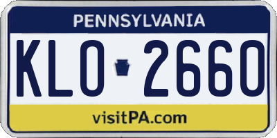PA license plate KLO2660