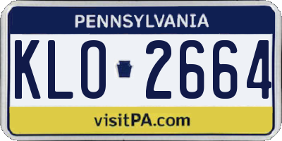 PA license plate KLO2664