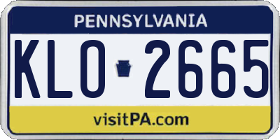 PA license plate KLO2665
