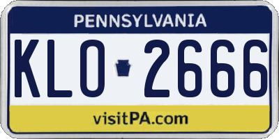 PA license plate KLO2666