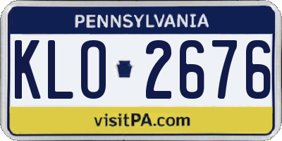 PA license plate KLO2676