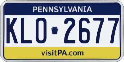 PA license plate KLO2677