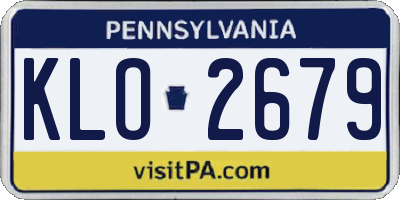 PA license plate KLO2679