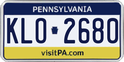 PA license plate KLO2680