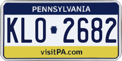 PA license plate KLO2682