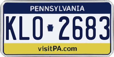 PA license plate KLO2683