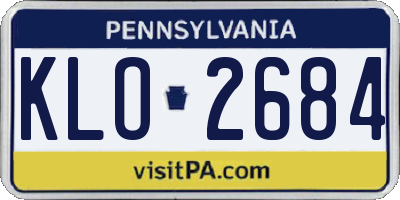 PA license plate KLO2684