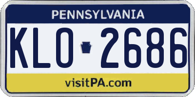 PA license plate KLO2686