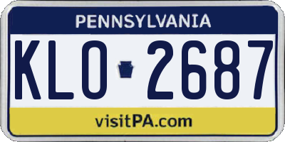 PA license plate KLO2687