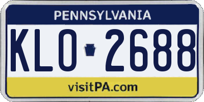 PA license plate KLO2688