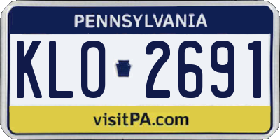 PA license plate KLO2691
